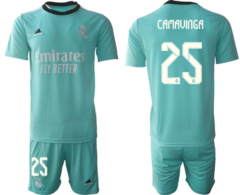 Men 2021-2022 Club Real Madrid second away Light blue #25 Soccer Jersey->real madrid jersey->Soccer Club Jersey